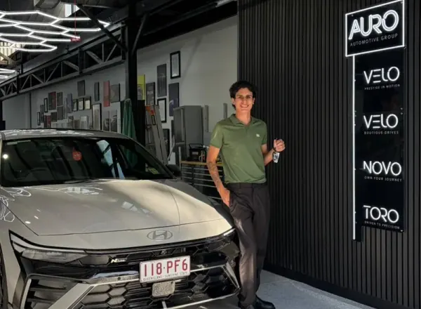 Customer with Hyundai at NOVO showroom